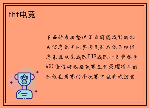 thf电竞